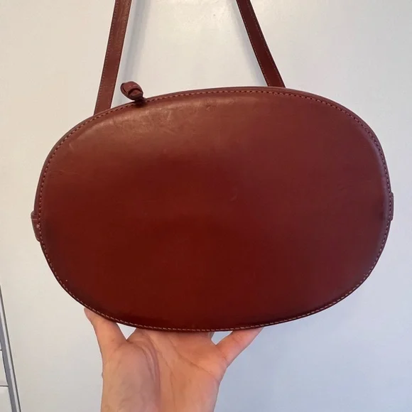 Sezane Farrow cognac leather bucket purse large - Picture 6 of 7